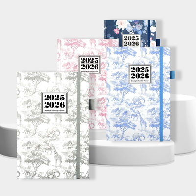 अकादमिक परिदृश्य इम्बोस्ड डिजाइन तकनीक के साथ व्यक्तिगत नोटबुक