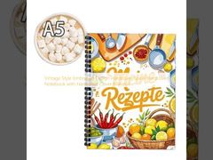 विंटेज स्टाइल इम्बोस्ड डिज़ाइन हार्डकवर स्पाइरल हार्डकवर नोटबुक हार्डकवर कवर सामग्री के साथ