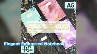 सर्पिल हार्डकवर नोटबुक सुरुचिपूर्ण उभरा हुआ